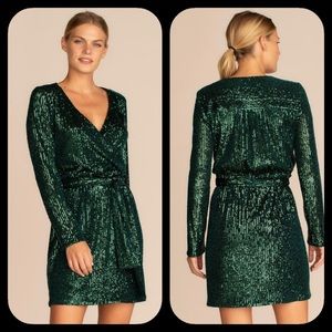 Trina Turk Emerald Green Sequin Mini Dress